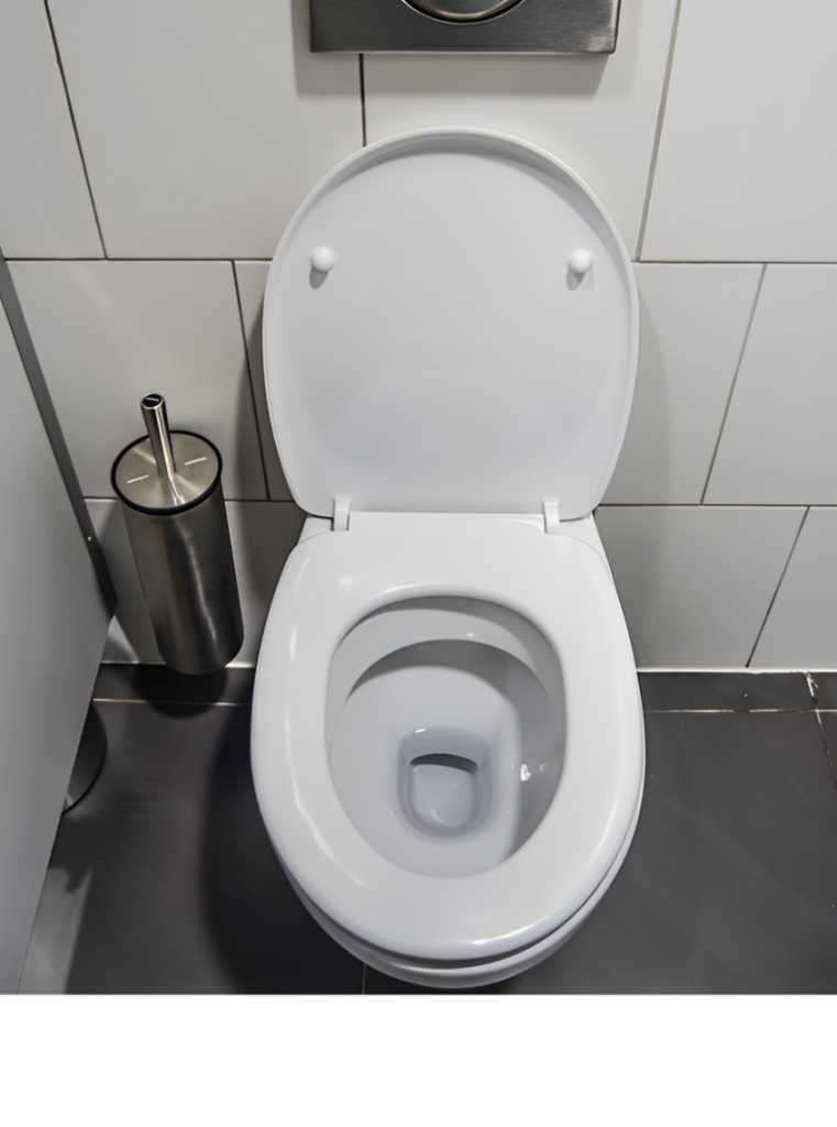 Aerial view of a toilet seat